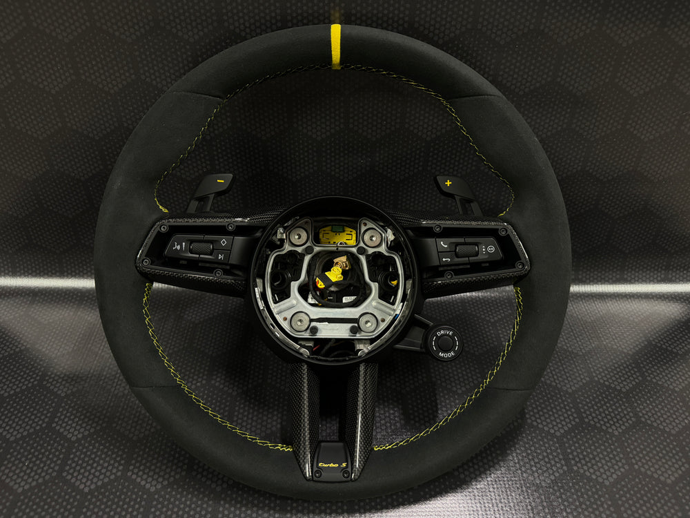 Porsche Steering wheel race-tex GT3 RS 992 911 turbo S carrera GTS race yellow turbo S customised weissach