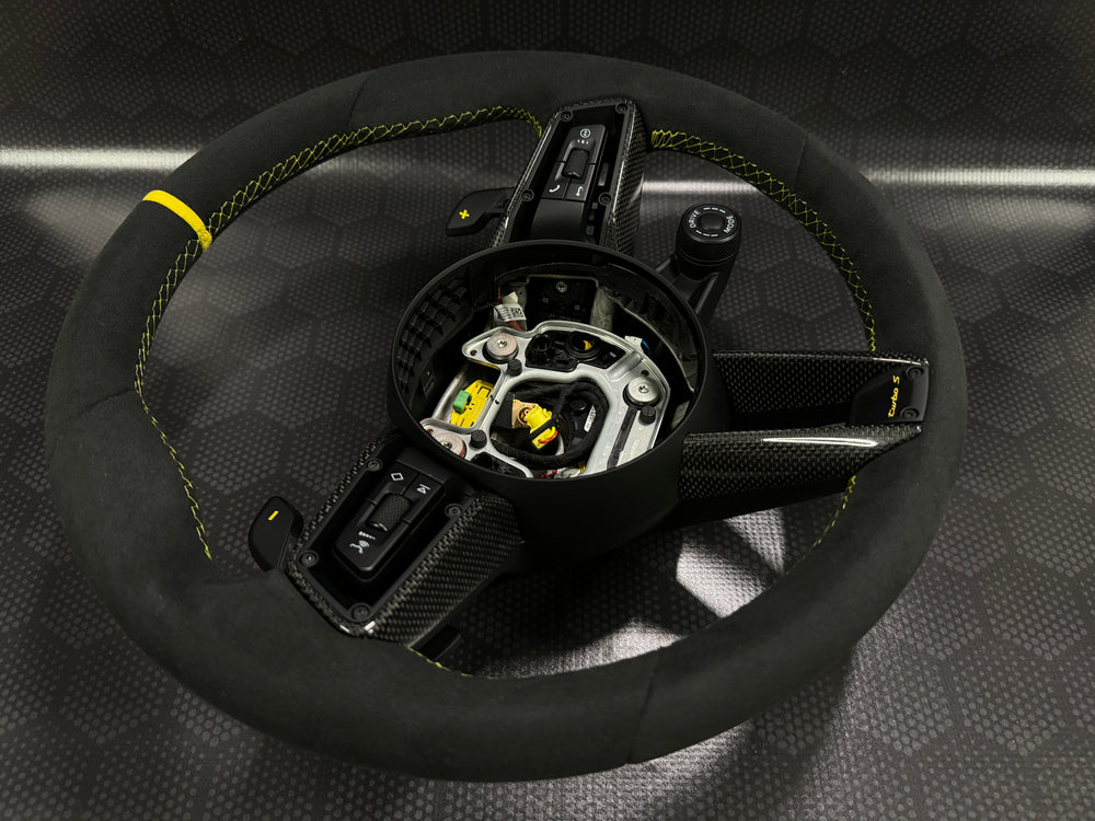 
                  
                    Porsche Steering wheel race-tex GT3 RS 992 911 turbo S carrera GTS race yellow turbo S customised weissach
                  
                
