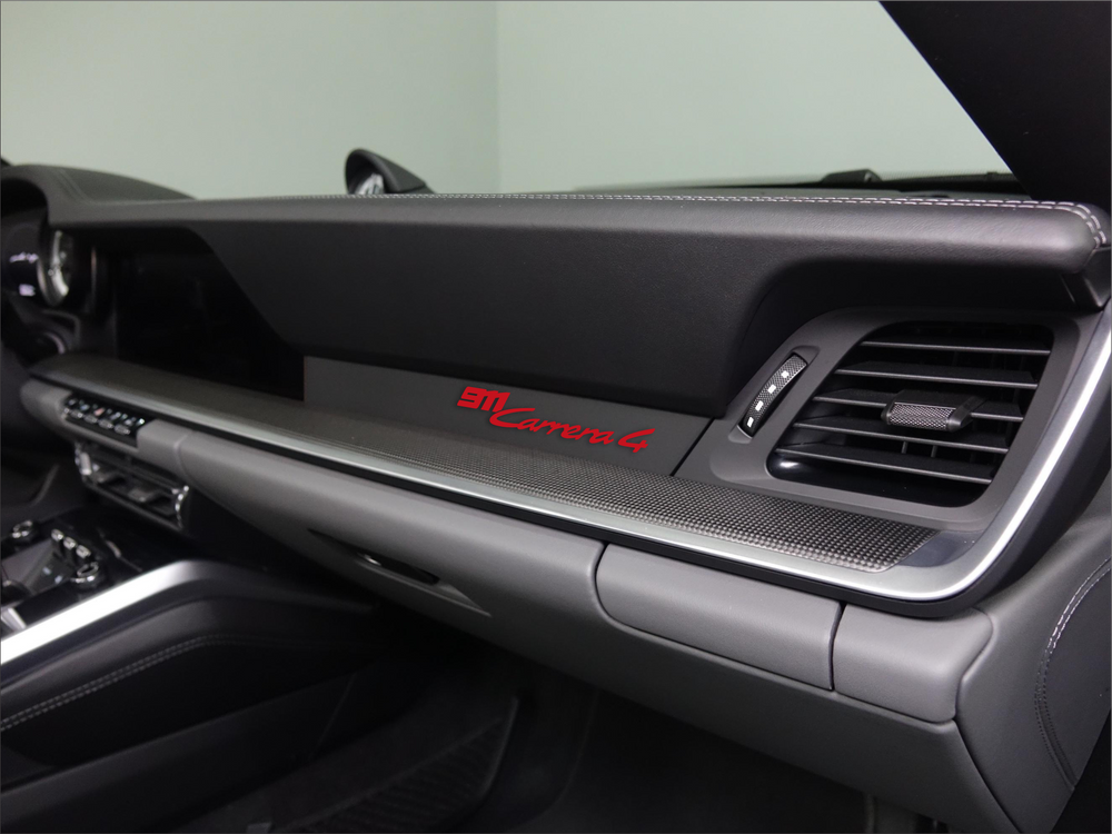 Porsche dashboard trim frame UV sticker 992 911 Carrera 4