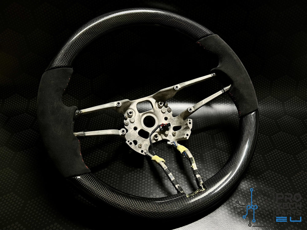 Porsche Carbon fiber steering wheel race-tex rrace yellow stitches 991 911/Cayenne/Cayman/Macan