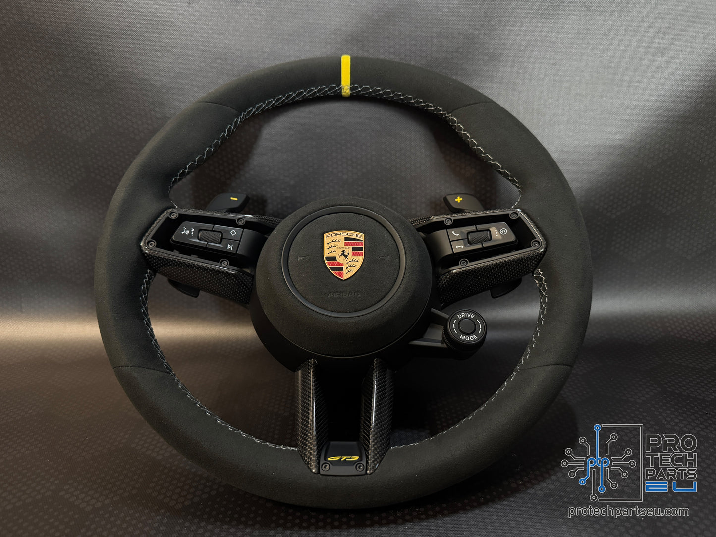 
                  
                    Porsche Steering wheel racetex GT3 992 911 silver gt stitches glossy custom
                  
                