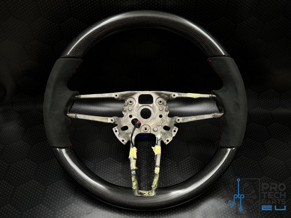 Porsche Carbon fiber steering wheel race-tex red carmine stitches 991 911/Cayenne/Cayman/Macan