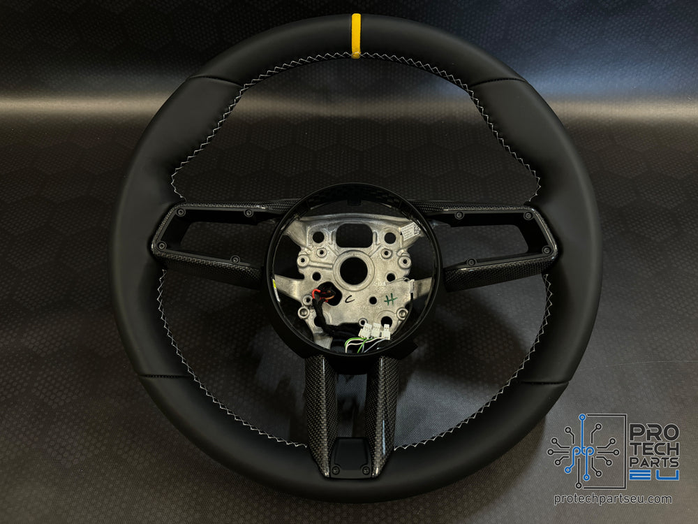 
                  
                    Porsche Steering wheel leather turbo gt cayenne GT3RS GT3 GTS GT 992 turbo S leather yellow and arctic silver stiches
                  
                