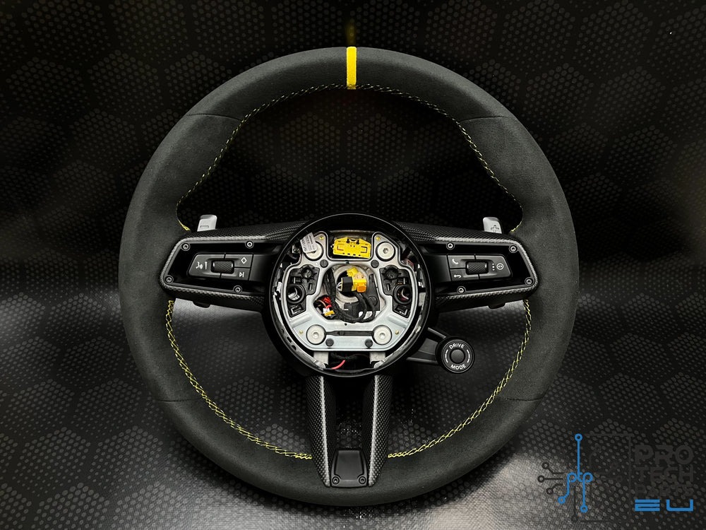 Porsche Steering wheel race-tex GT3RS GT3 GTS GT 992 turbo S carrera race yellow carbon fiber