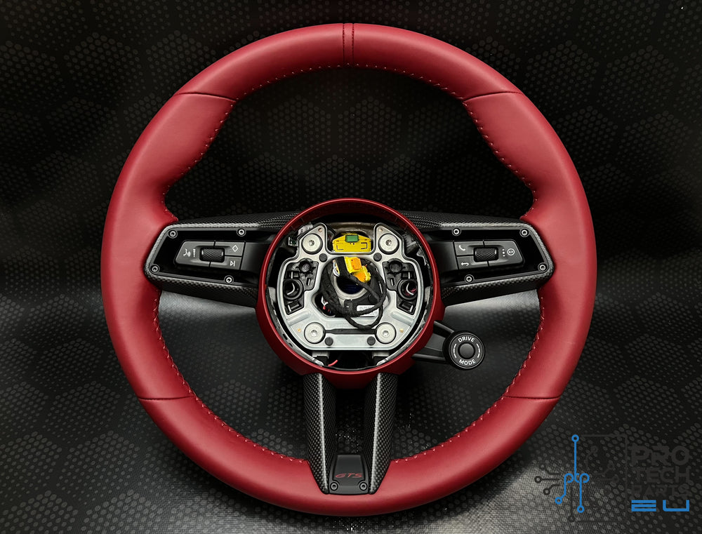 Porsche Steering wheel leather GT3RS GT3 GTS GT 992 turbo S carrera GTS barrique red carbon fiber