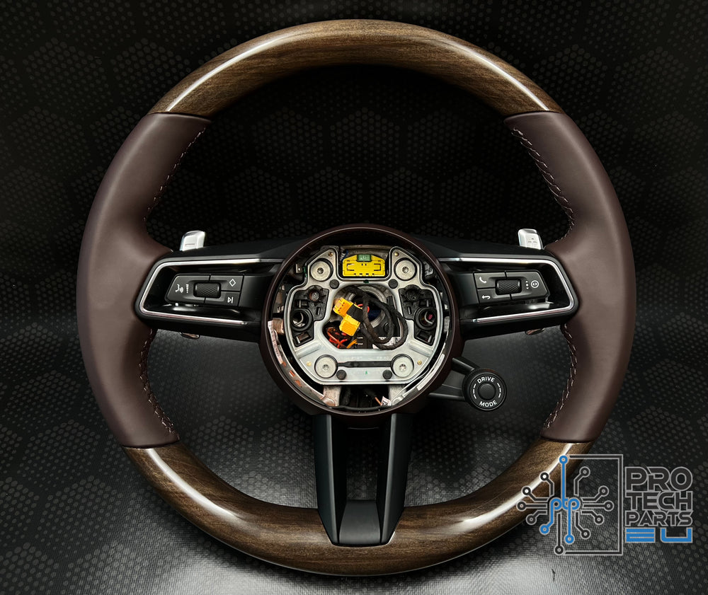 Porsche Steering wheel wood purple leather 992 911 turbo S carrera GTS  panamera cayenne macan
