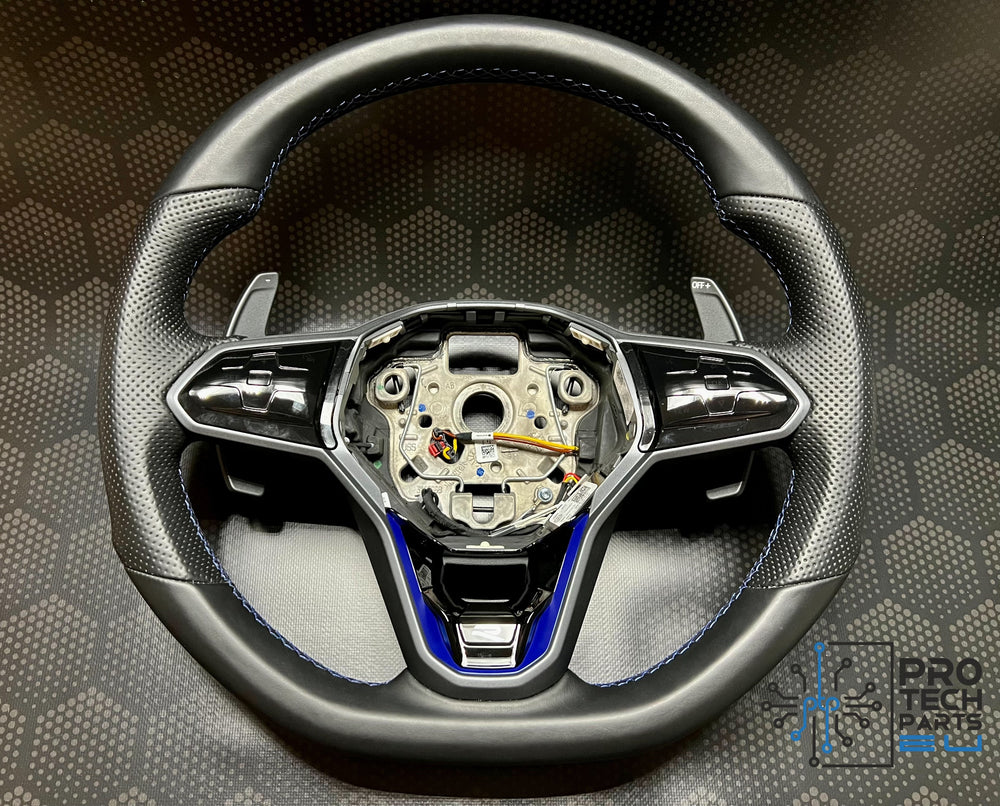 Empty Volkswagen R steering wheel blue Tiguan,Passat,Arteon,Golf etc heated+touch