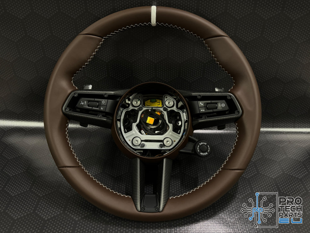 Porsche Steering wheel race-tex GT3RS GT3 GTS GT 992 turbo S carrera GTS truffle brown custom carbon fiber