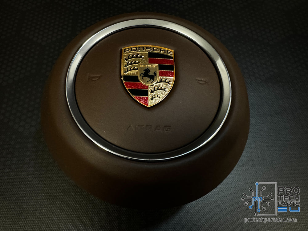 
                  
                    Porsche truffle brown leather steering wheel Airbag COVER 992 911 cayenne taycan panamera
                  
                