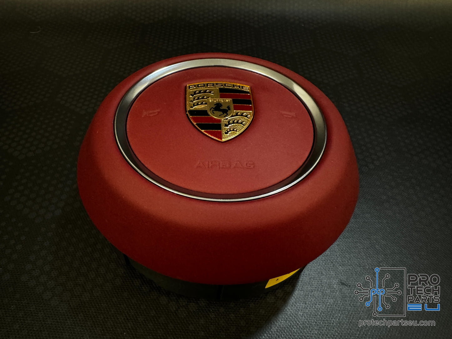 
                  
                    Porsche red barrique leather steering wheel Airbag COVER 992 911 cayenne taycan panamera
                  
                