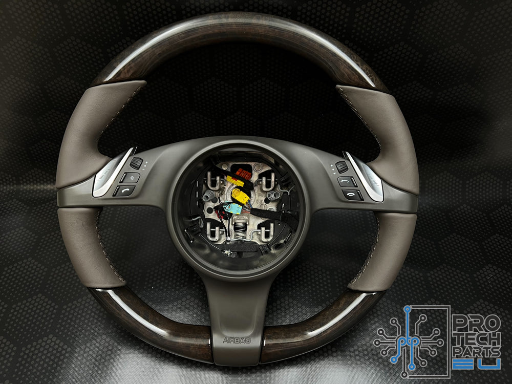 
                  
                    Porsche Steering wheel agate grey umber wood heated Cayenne panamera PDK
                  
                
