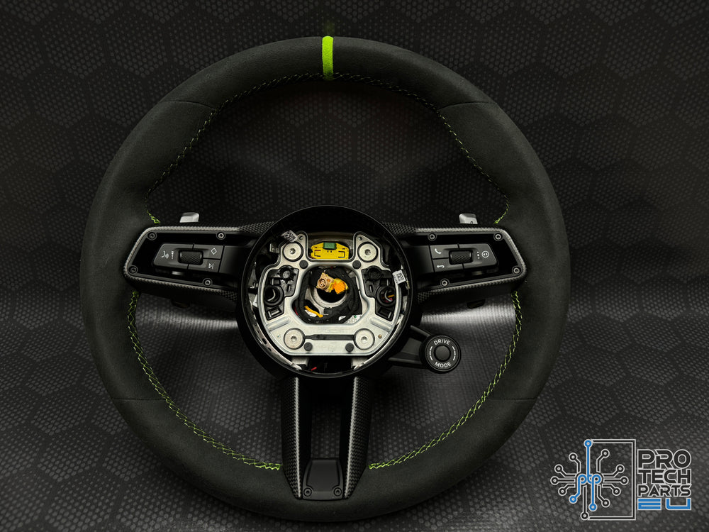 Volan Porsche race-tex GT3RS GT3 GTS GT 992 lizard green fibră de carbon 