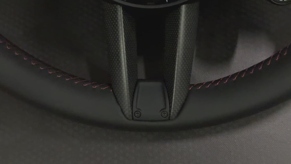 
                  
                    Загрузка и воспроизведение видео в галерее, Porsche Steering wheel leather GT3 992 911 bordeoux GT customised weissach
                  
                
